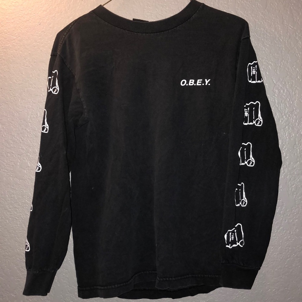 Long sleeve black obey shirt